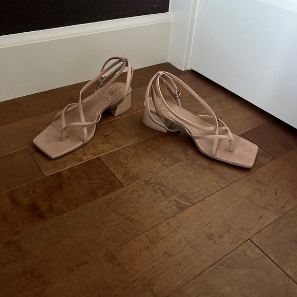 Vince Camuto Beige Slingback Block Heeled Sandal - Picture 7 of 7